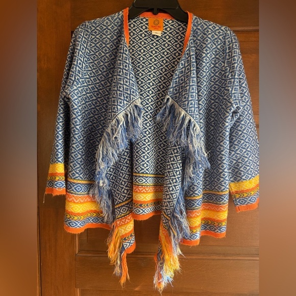 Ruby Rd. Sweaters - Ruby Rd Open Front Cardigan Sweater Fringe Trim Size PS